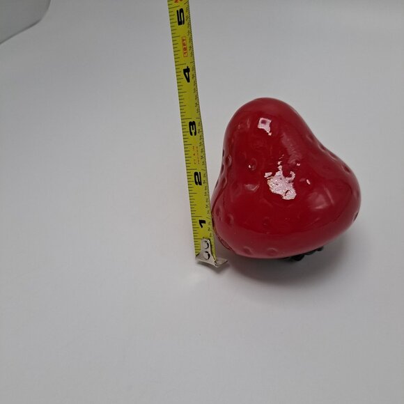 Hand Blown Art Glass Strawberry Vintage Paperweight - Picture 10 of 11
